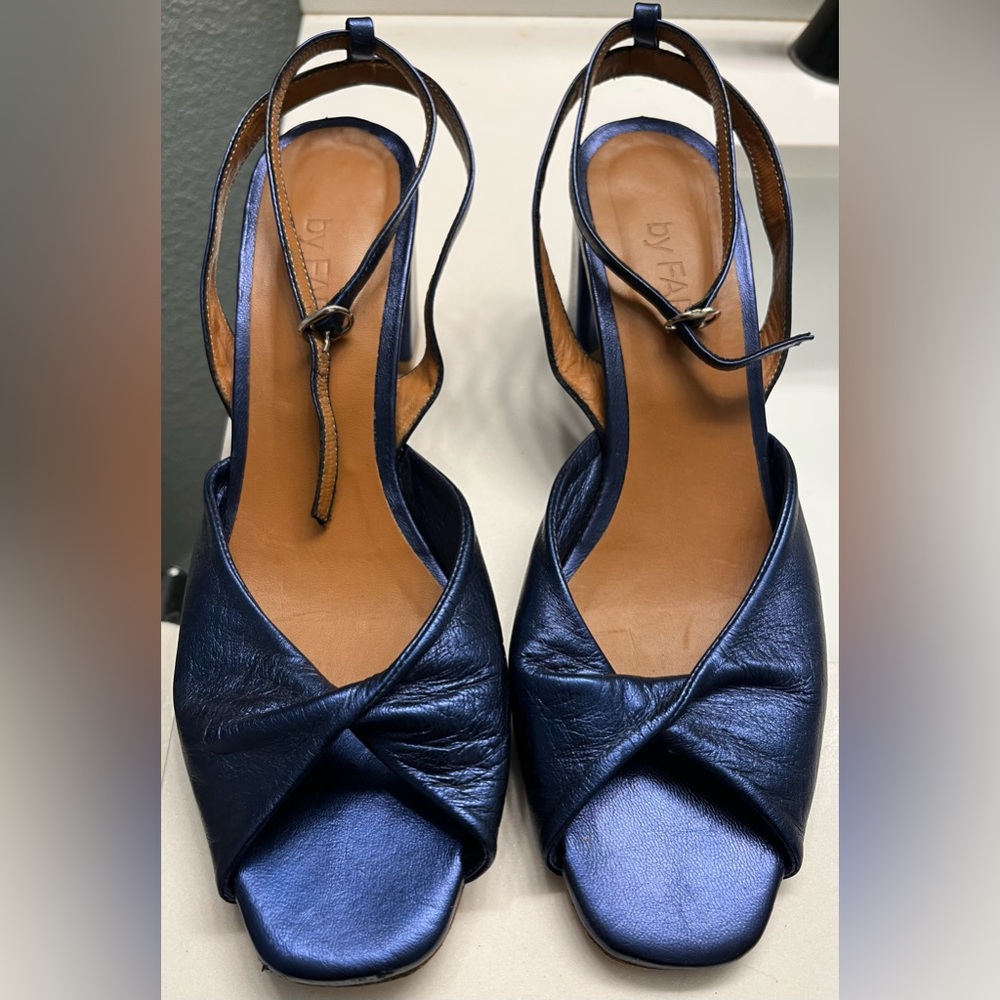BY FAR Women's Metallic Blue Heels